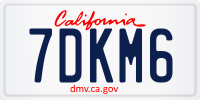 CA license plate 7DKM6