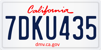 CA license plate 7DKU435