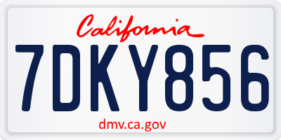 CA license plate 7DKY856