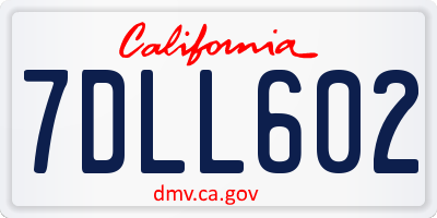 CA license plate 7DLL602