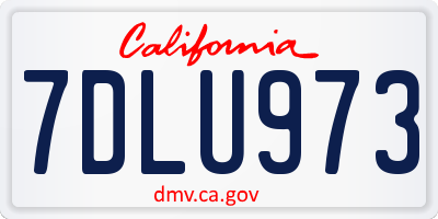 CA license plate 7DLU973