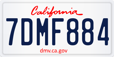 CA license plate 7DMF884
