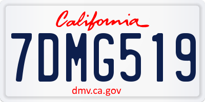 CA license plate 7DMG519