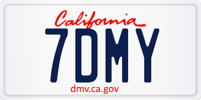 CA license plate 7DMY