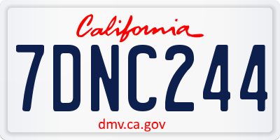 CA license plate 7DNC244