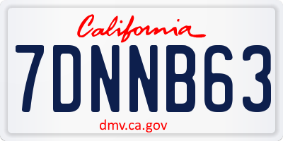 CA license plate 7DNNB63