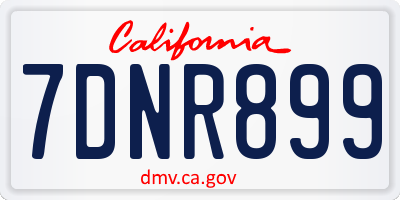 CA license plate 7DNR899