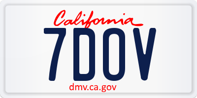 CA license plate 7DOV