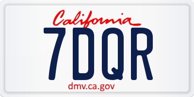 CA license plate 7DQR