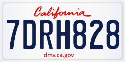 CA license plate 7DRH828