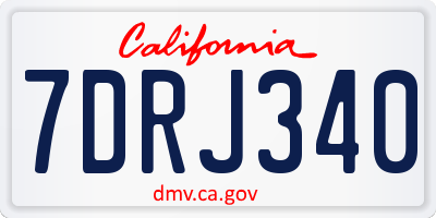 CA license plate 7DRJ340