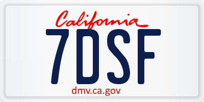 CA license plate 7DSF