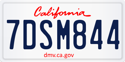 CA license plate 7DSM844