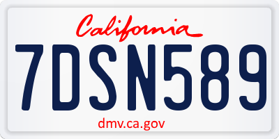 CA license plate 7DSN589