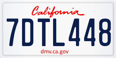 CA license plate 7DTL448