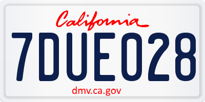 CA license plate 7DUE028