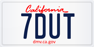 CA license plate 7DUT