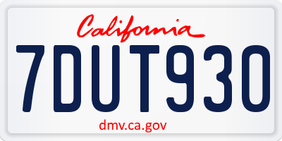 CA license plate 7DUT930