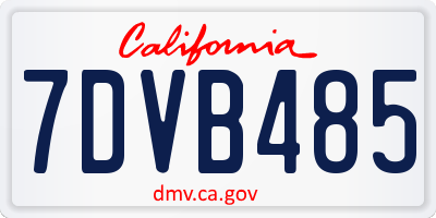 CA license plate 7DVB485