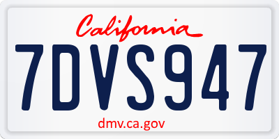 CA license plate 7DVS947