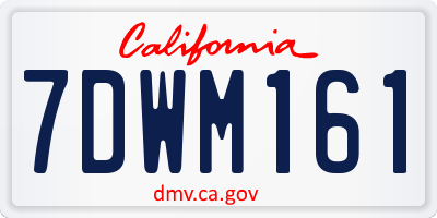 CA license plate 7DWM161