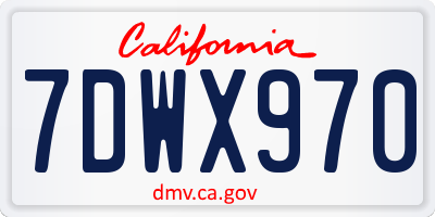 CA license plate 7DWX970