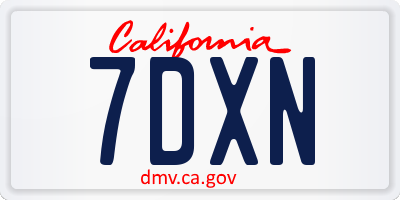 CA license plate 7DXN