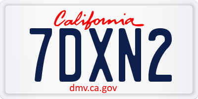 CA license plate 7DXN2