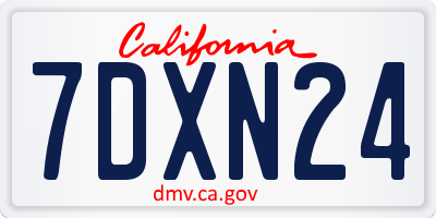 CA license plate 7DXN24