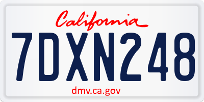 CA license plate 7DXN248