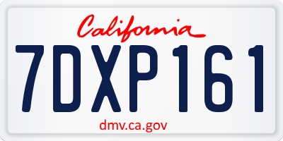CA license plate 7DXP161