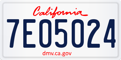 CA license plate 7E05024