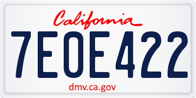 CA license plate 7E0E422