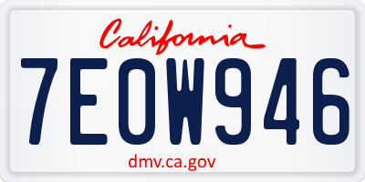 CA license plate 7E0W946