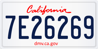 CA license plate 7E26269