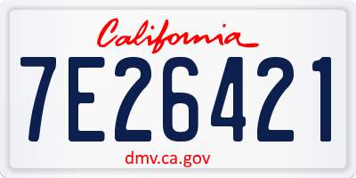 CA license plate 7E26421