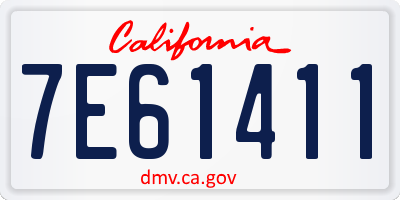 CA license plate 7E61411