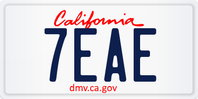 CA license plate 7EAE