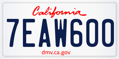 CA license plate 7EAW600