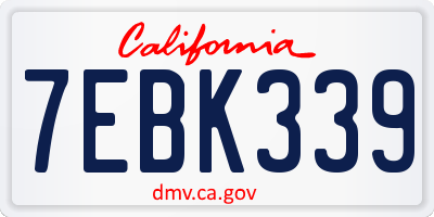 CA license plate 7EBK339