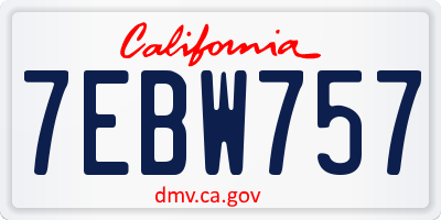 CA license plate 7EBW757