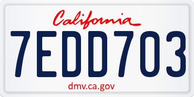CA license plate 7EDD703