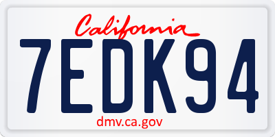 CA license plate 7EDK94