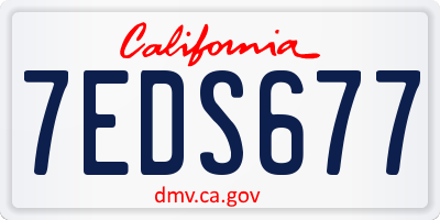 CA license plate 7EDS677