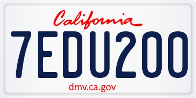 CA license plate 7EDU200