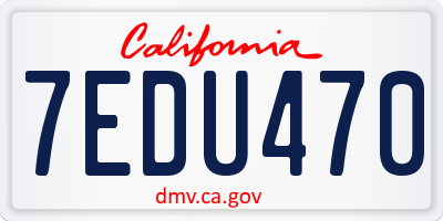 CA license plate 7EDU470