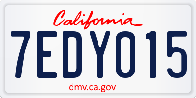 CA license plate 7EDY015