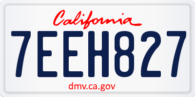 CA license plate 7EEH827