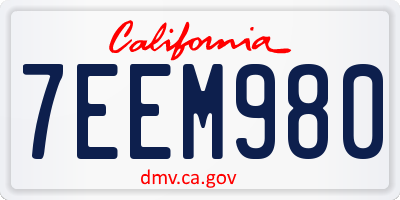 CA license plate 7EEM980