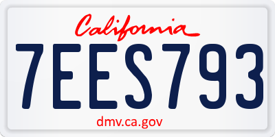 CA license plate 7EES793